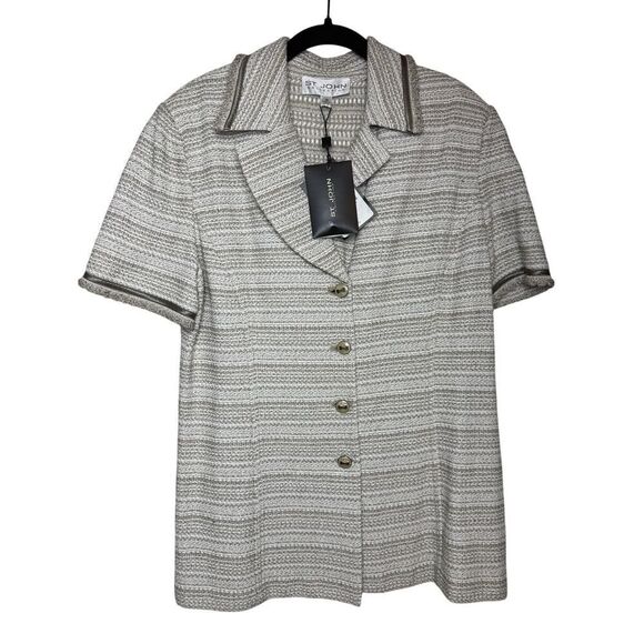 St. John Collection Wool Blend Short Sleeve Blazer NWT Women's Sz. 14 - Picture 1 of 5